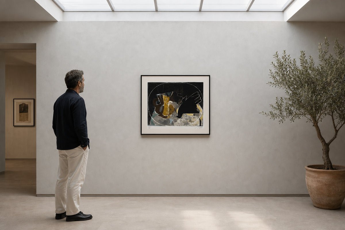 Still Life with Vase and Hand - shown to scale