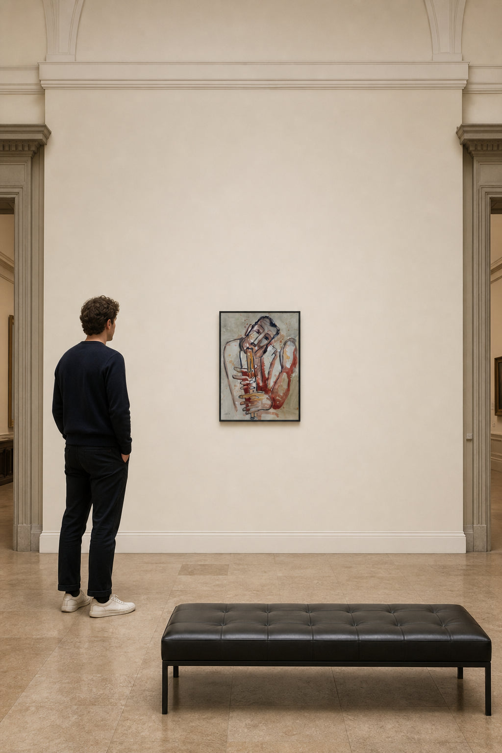 Figure Playing a Flute - shown to scale