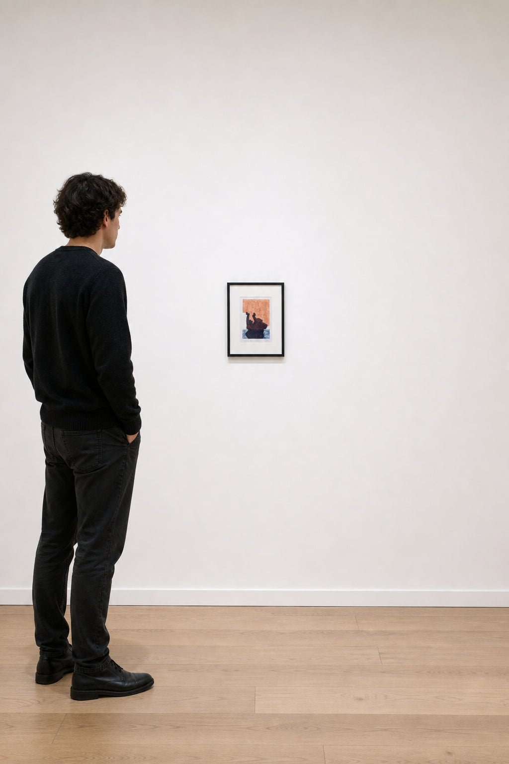Abstract Figure with Birds Print - shown to scale
