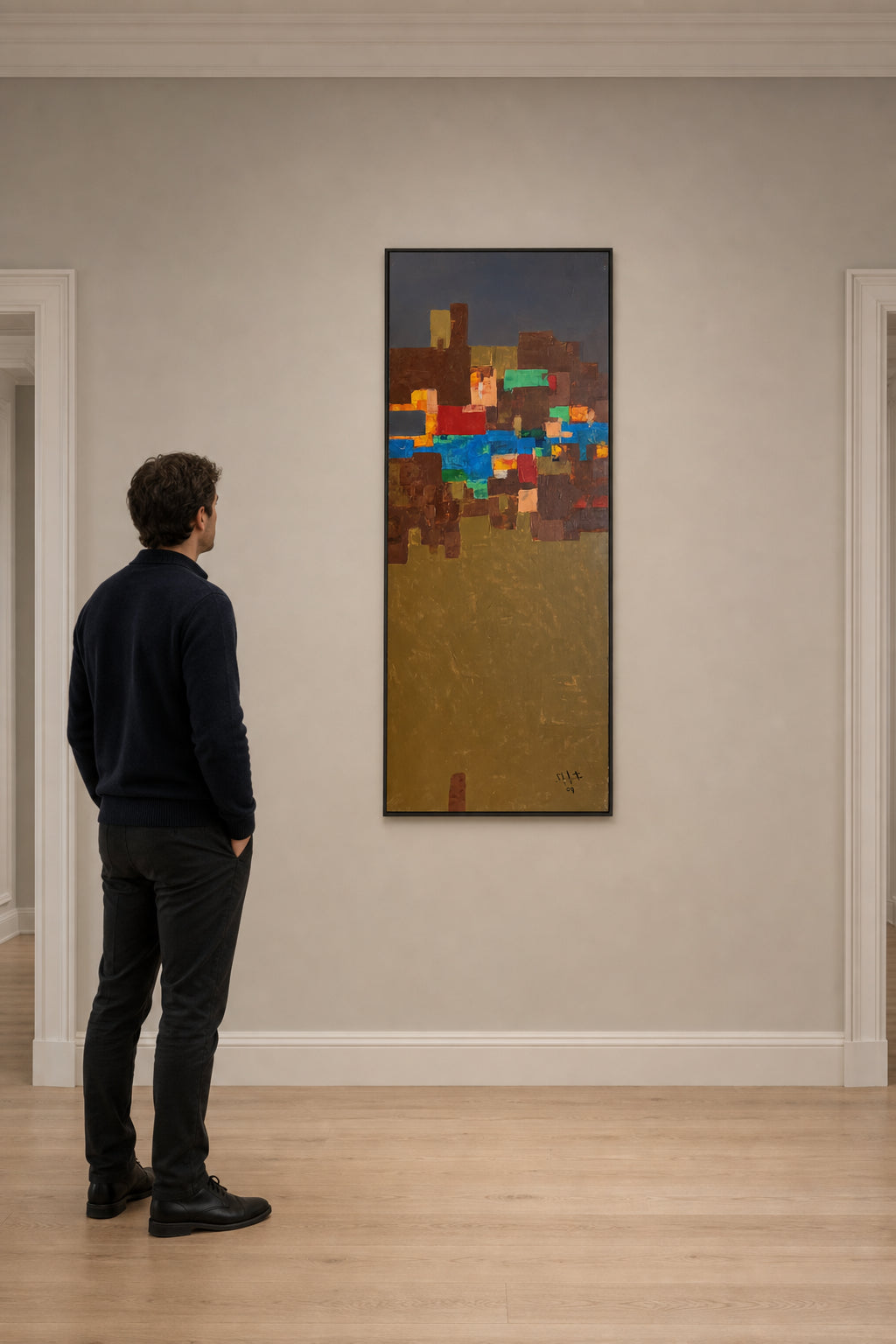Abstract Cityscape with Coloured Blocks - shown to scale