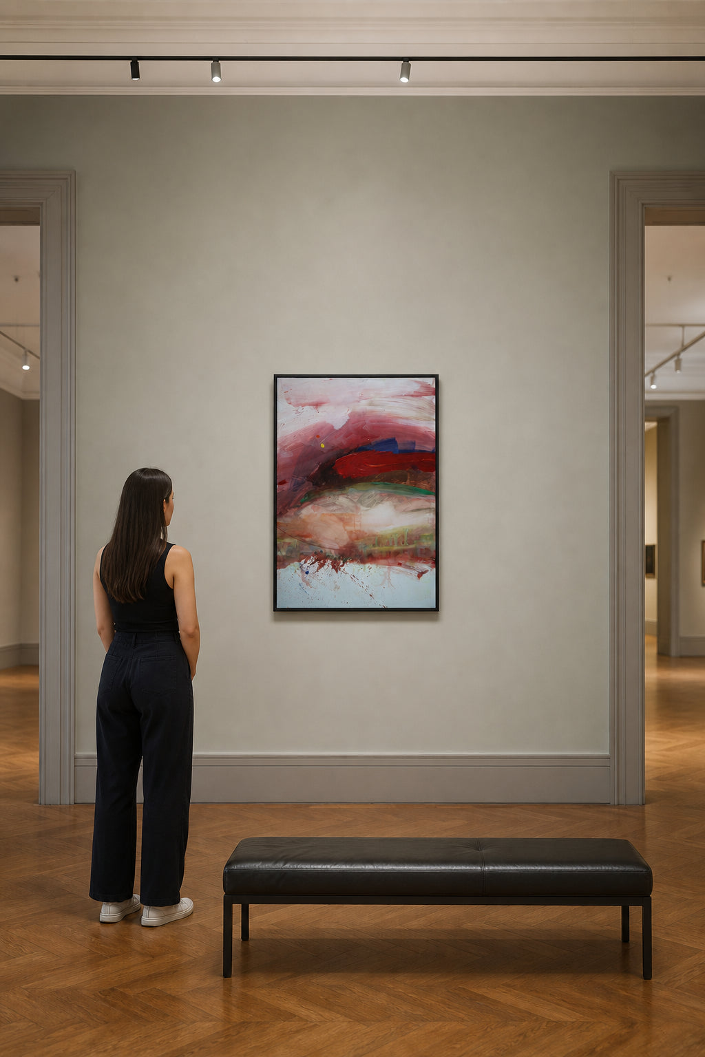 Abstract Red and Pink Landscape Forms - shown to scale