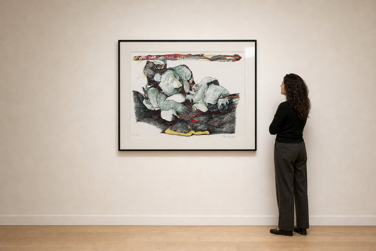 Crouching Figure Over Ground - shown to scale