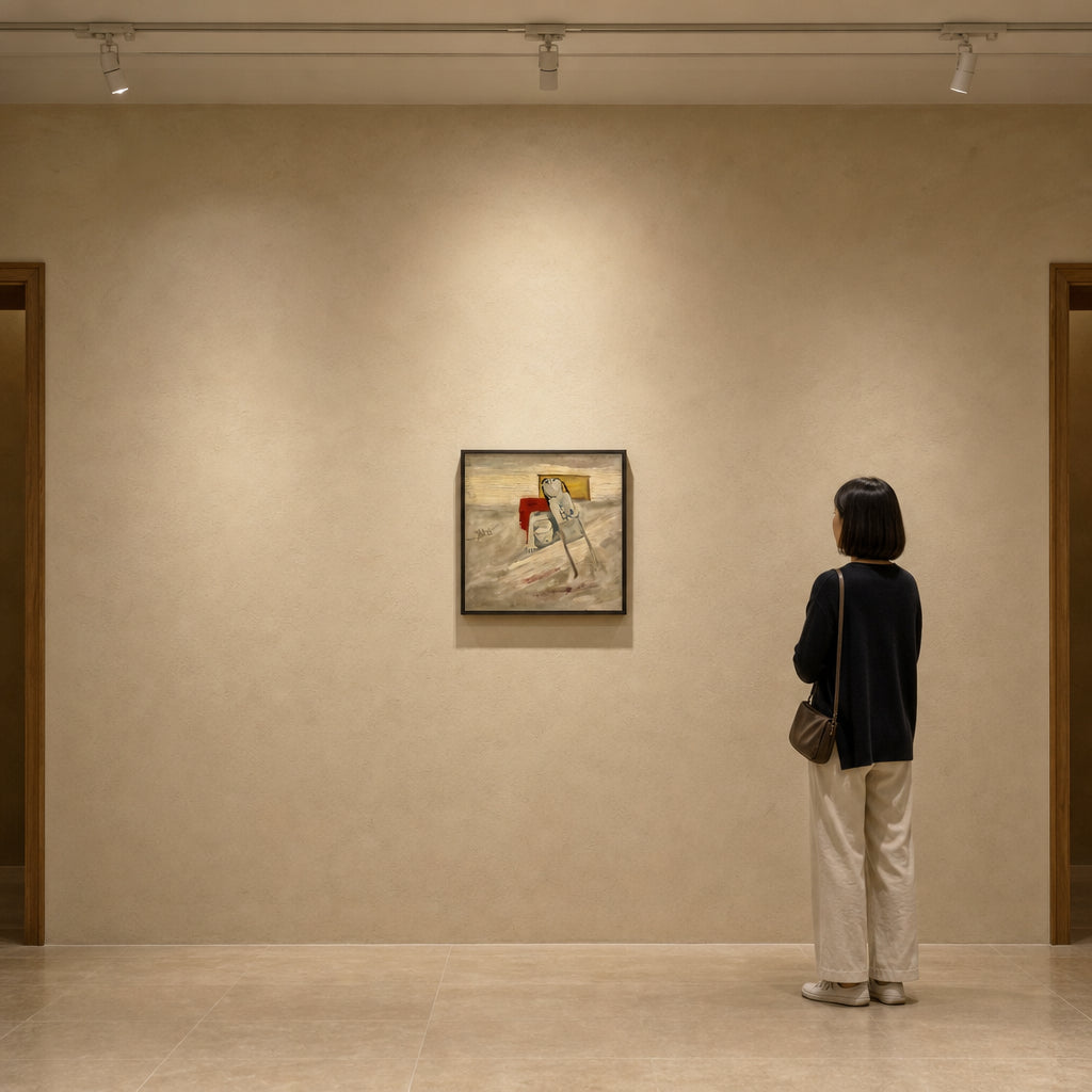 Solitary Figure Emerging from Ground - shown to scale