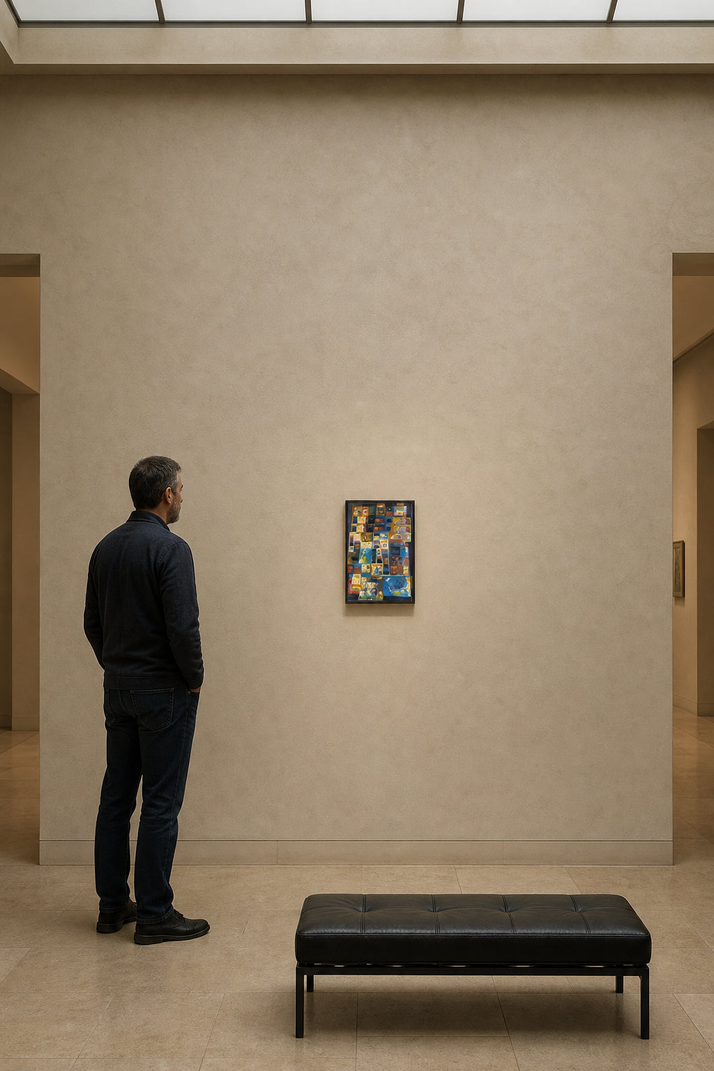 Abstract Mosaic of Colourful Framed Panels - shown to scale