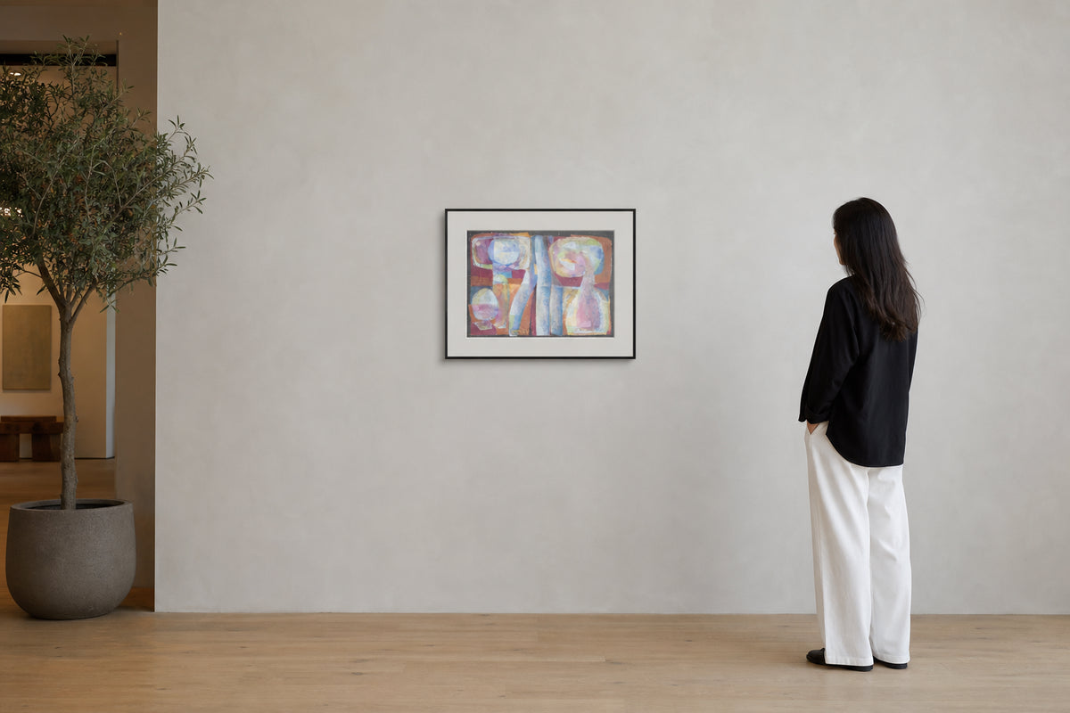 Abstract Figures in Pastel Tones - shown to scale
