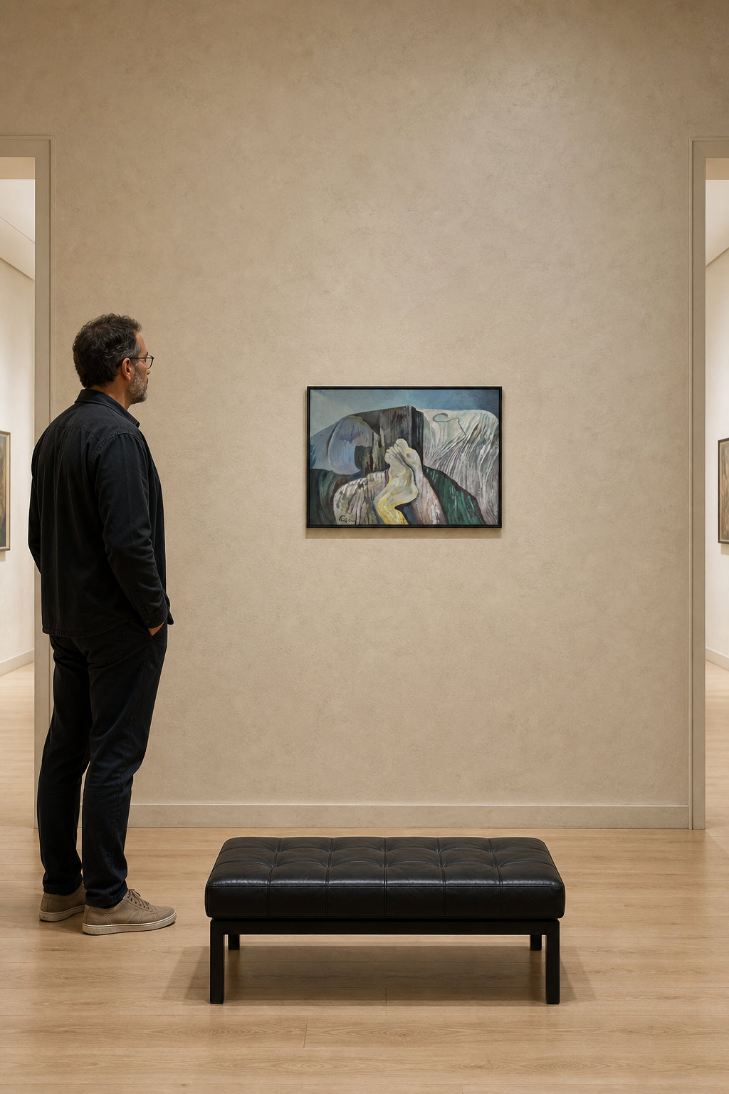 Abstract Figure Among Rocky Forms - shown to scale