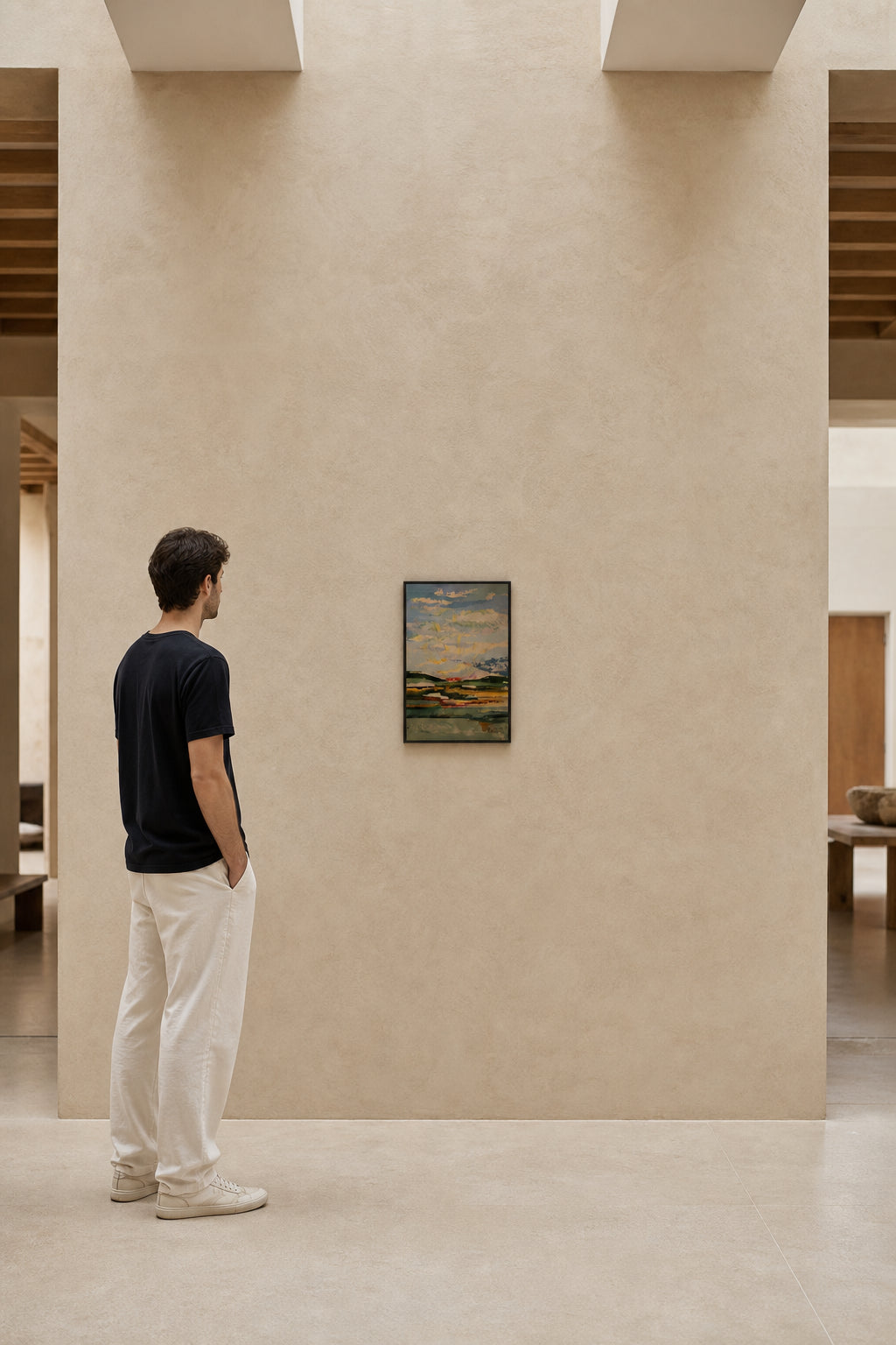 Abstract Landscape with Sunburst Sky - shown to scale
