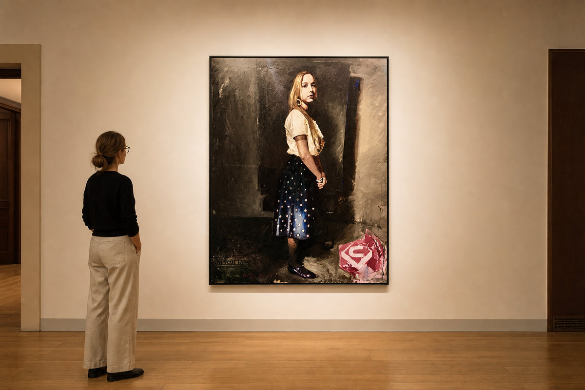 Young Woman in Polka Dot Skirt - shown to scale