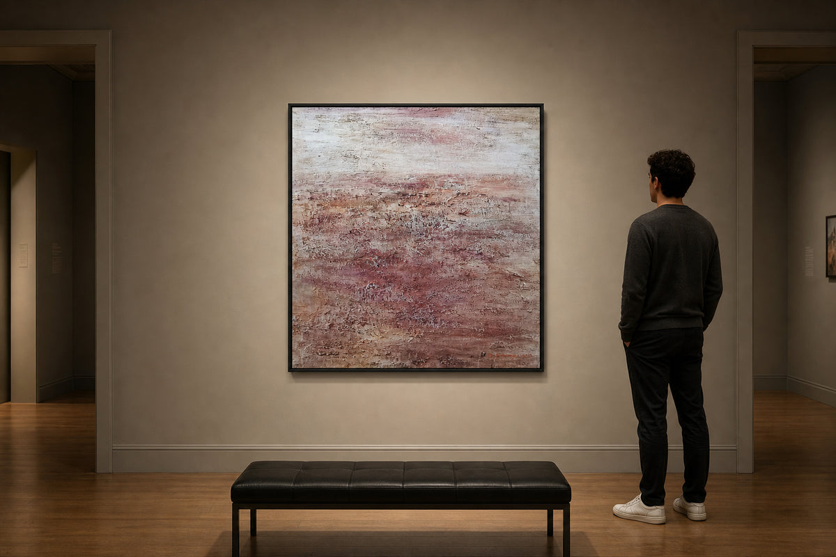 Abstract Textured Pink and Brown Surface - shown to scale