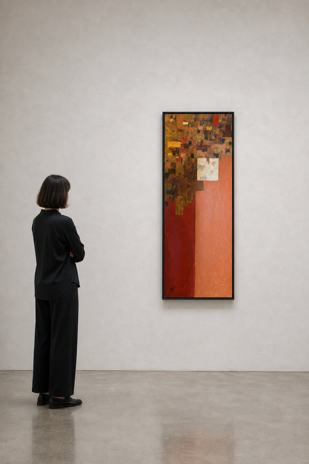 Abstract Blocks in Red and Brown - shown to scale