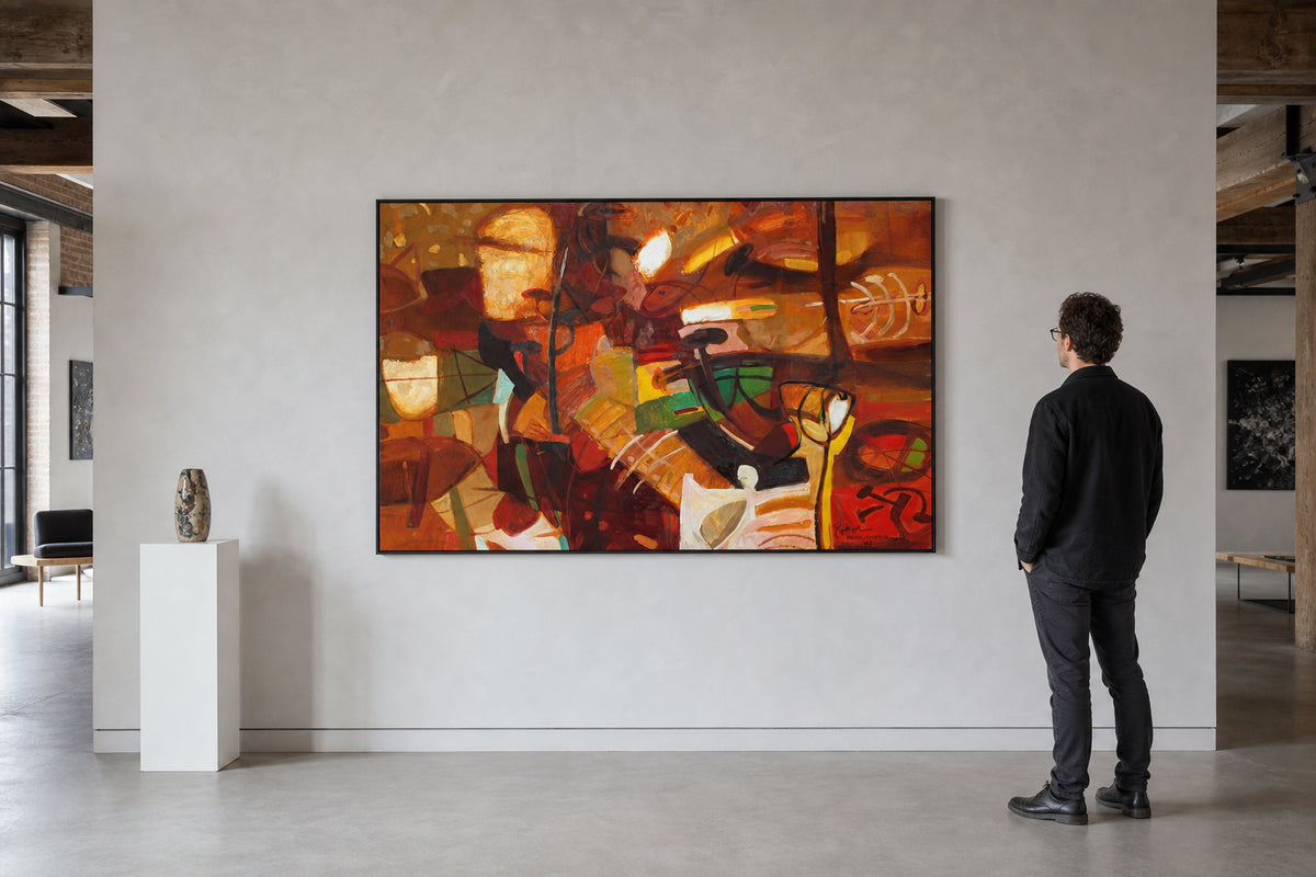 Abstract Figures in Warm Tones - shown to scale