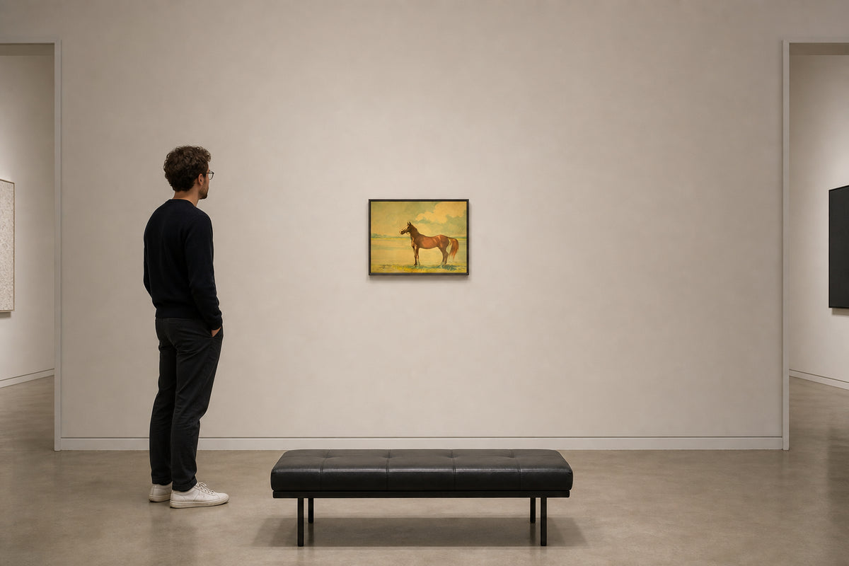Chestnut Arabian Horse in Open Landscape - shown to scale