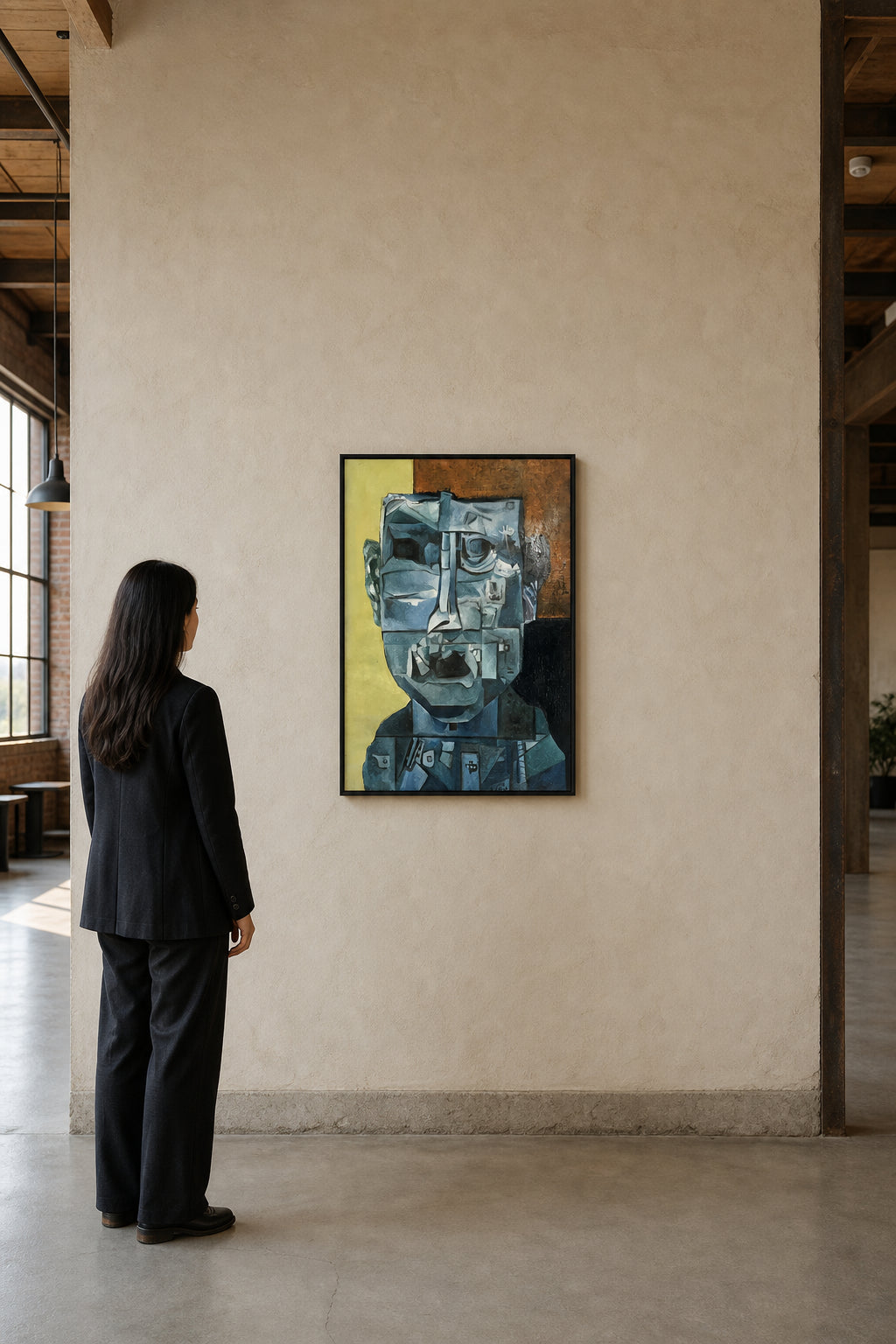 Cubist Portrait of a Man - shown to scale