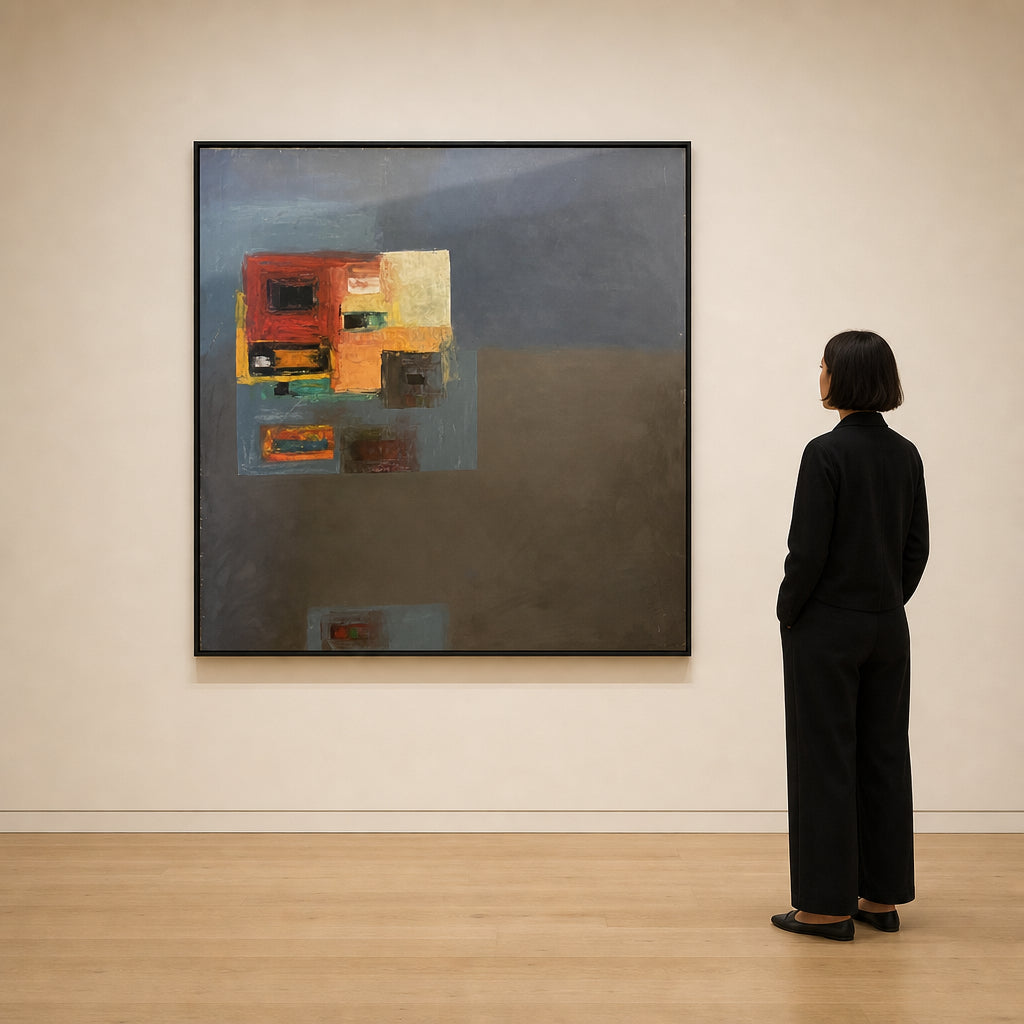Abstract Geometric Forms on Grey - shown to scale