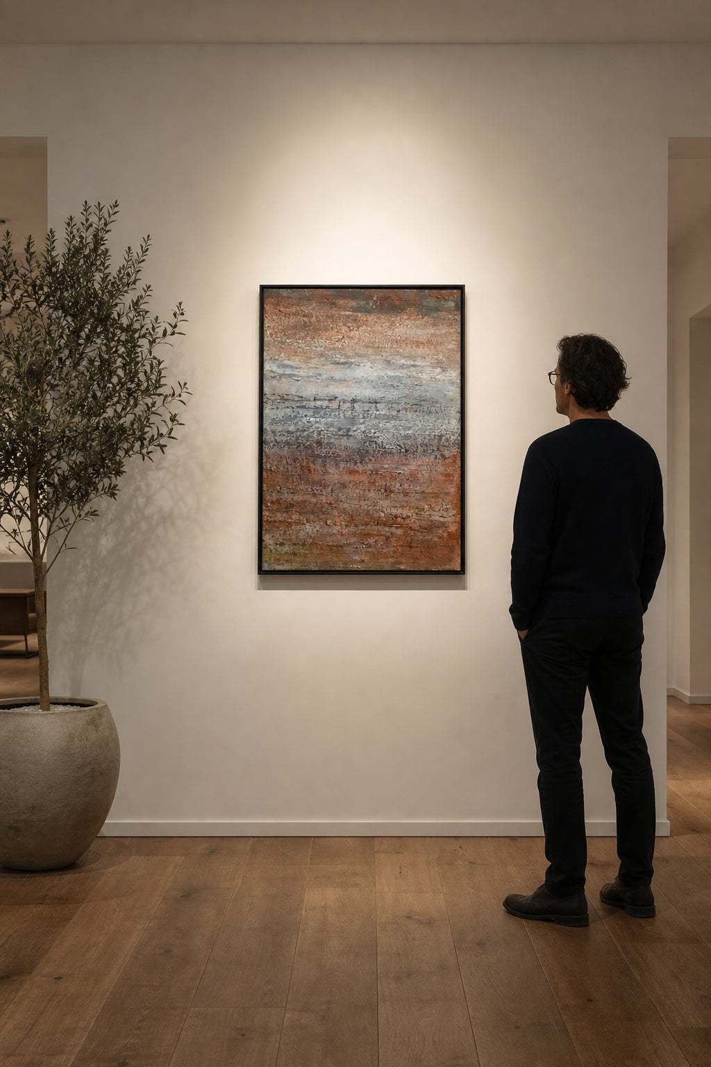 Abstract Textured Earth Tones Landscape - shown to scale