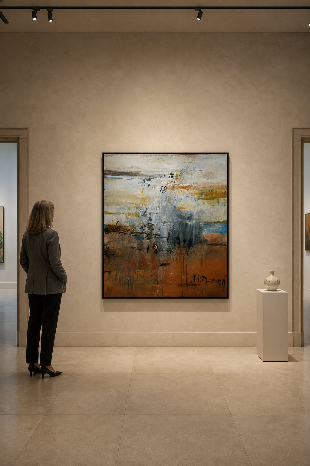 Abstract Earthy Tones Landscape - shown to scale