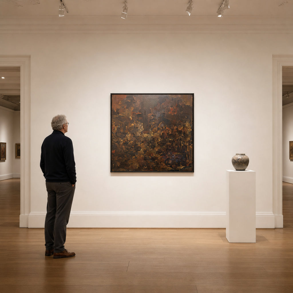 Dark Abstract Composition in Brown Tones - shown to scale