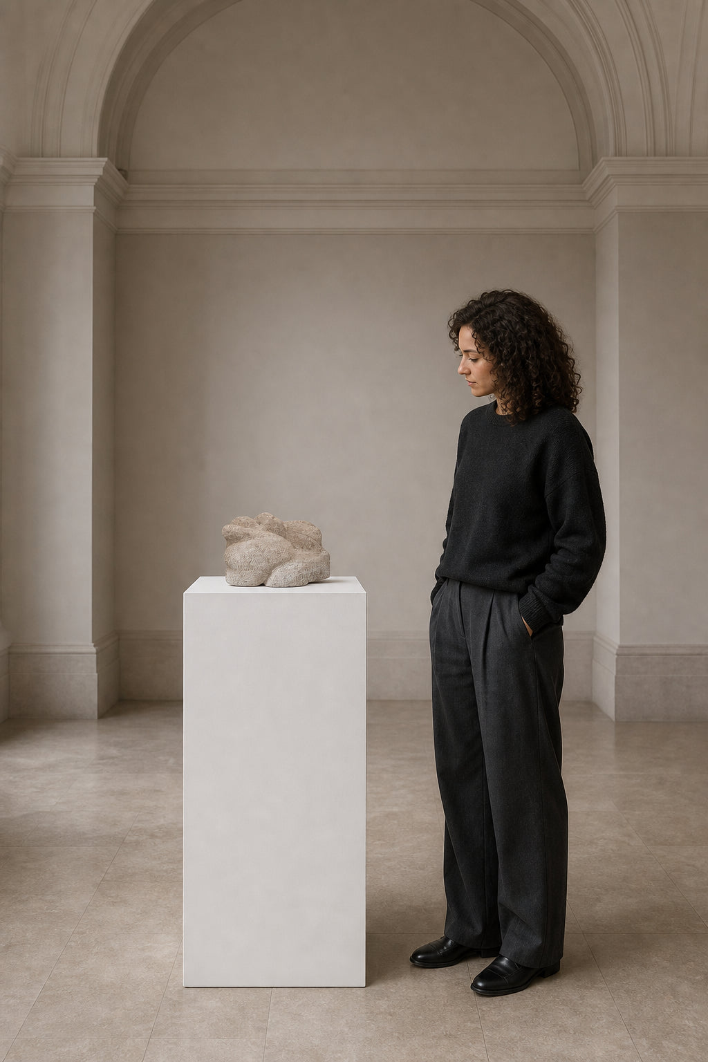 Abstract Organic Stone Form - shown to scale
