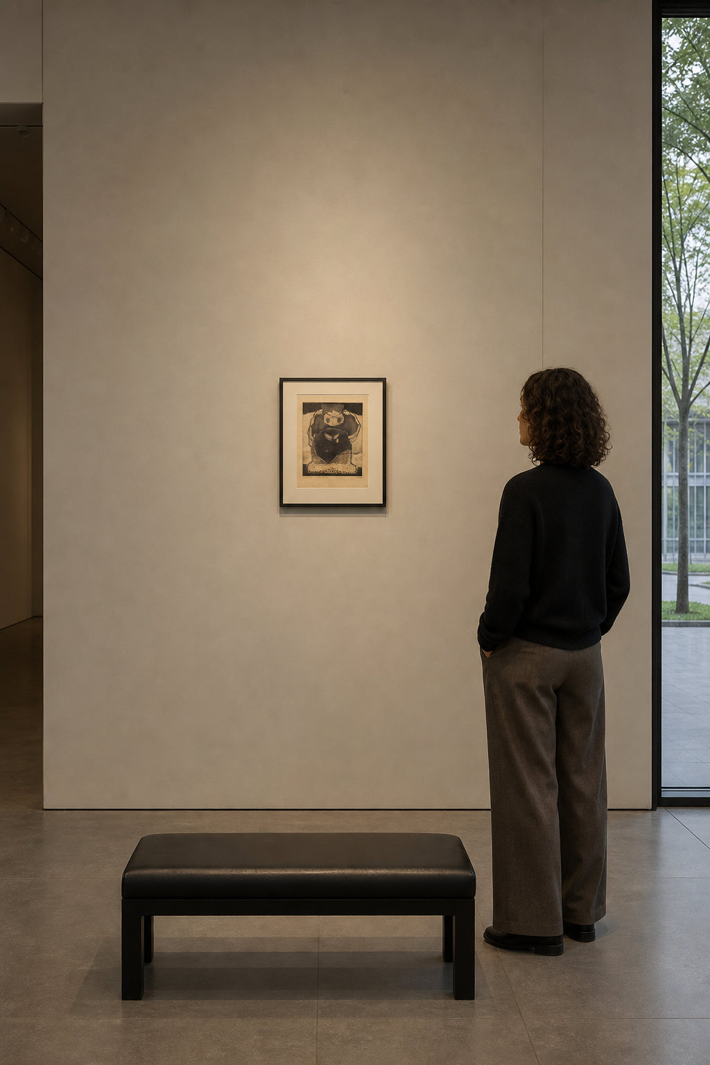 Abstract Figure Zinc Print on Paper - shown to scale