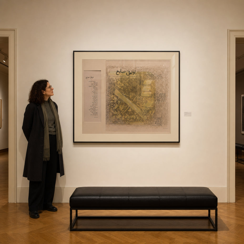 Arabic Calligraphy Print Tawfiq Sayigh - shown to scale