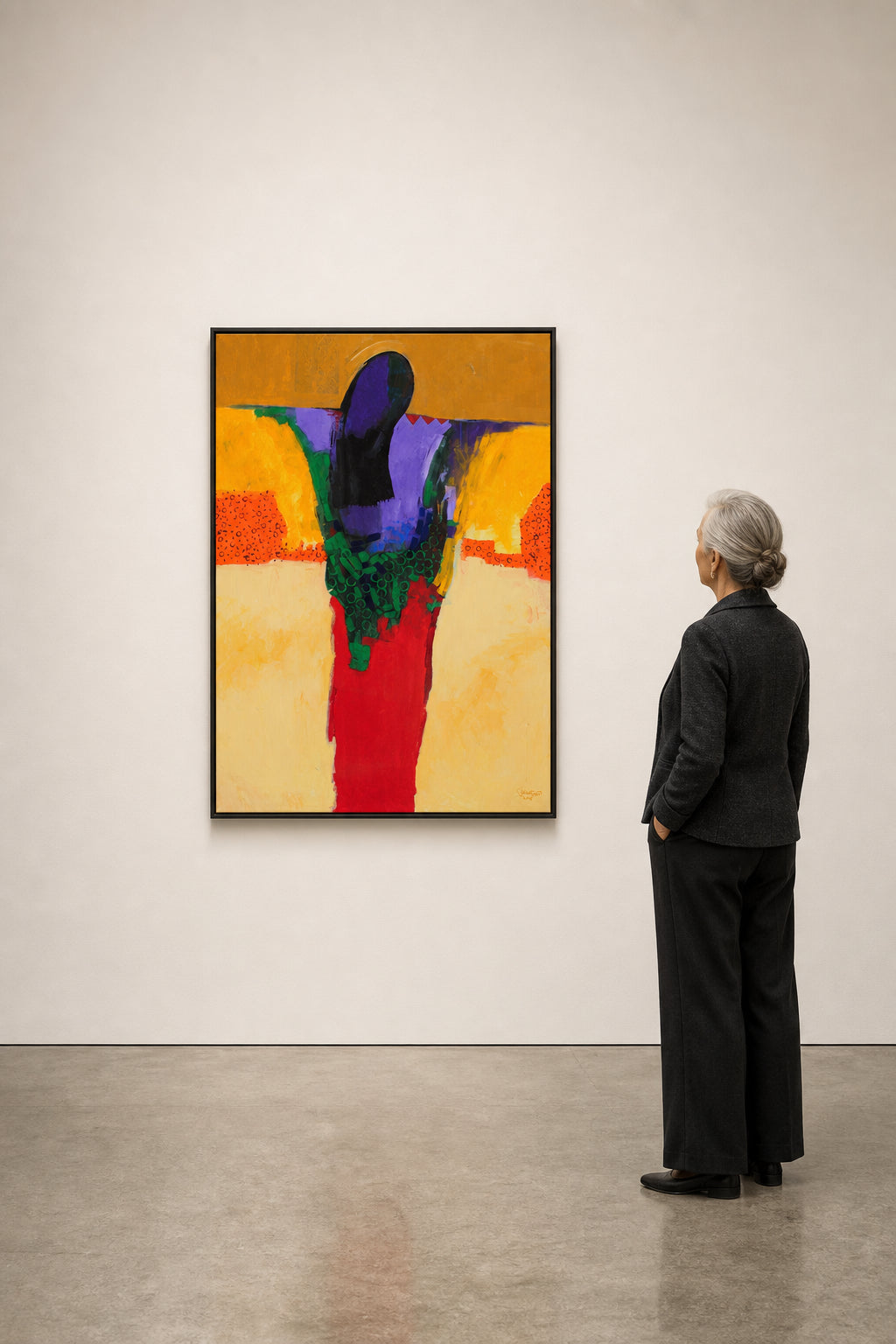 Abstract Figure with Bold Colours - shown to scale