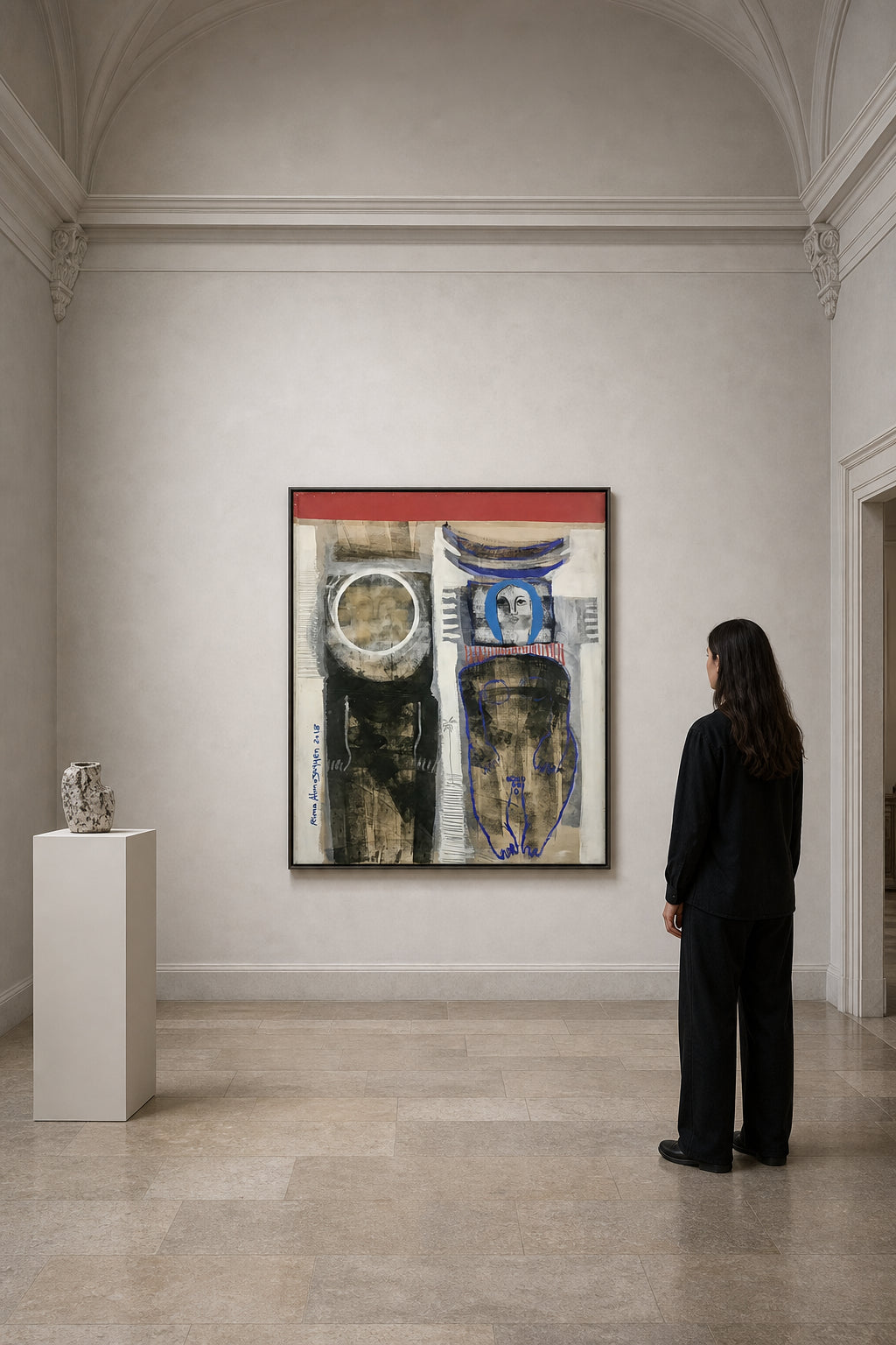 Two Figures with Blue Outlines - shown to scale