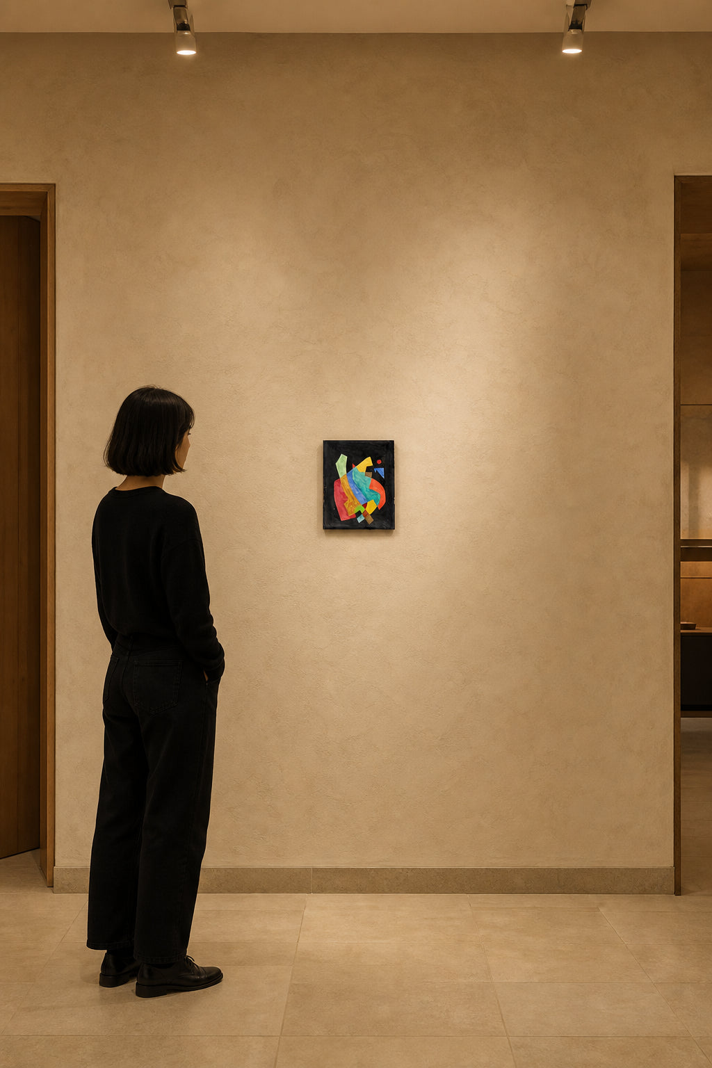 Bold Geometric Abstract Composition - shown to scale