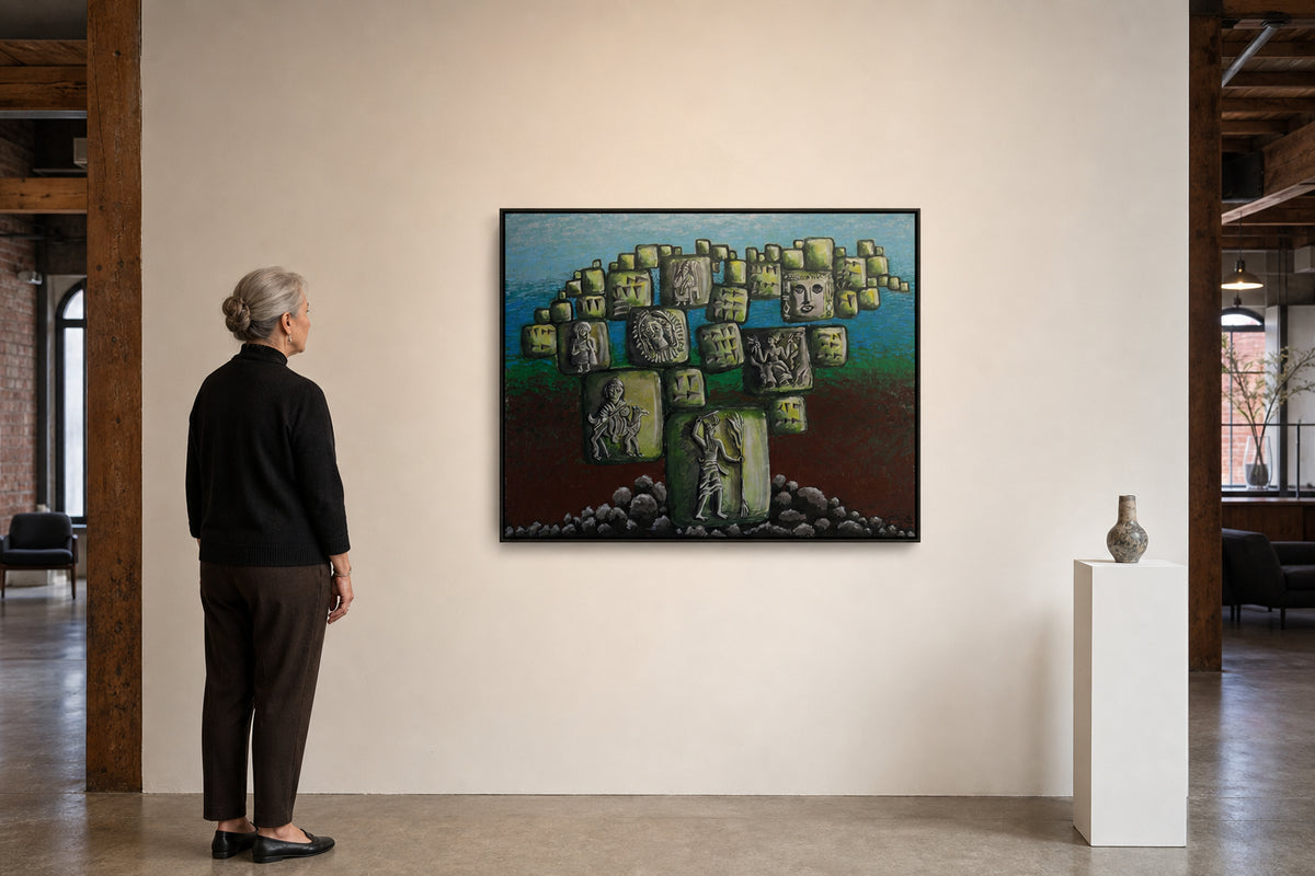Ancient Relief Figures on Stone Tablets - shown to scale