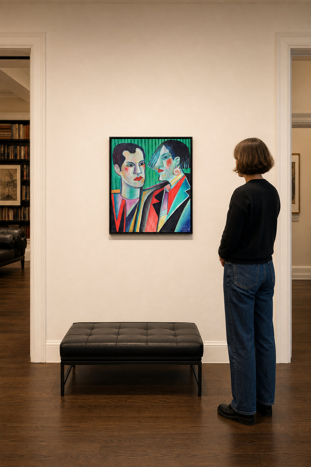 Two Figures Facing Each Other - shown to scale
