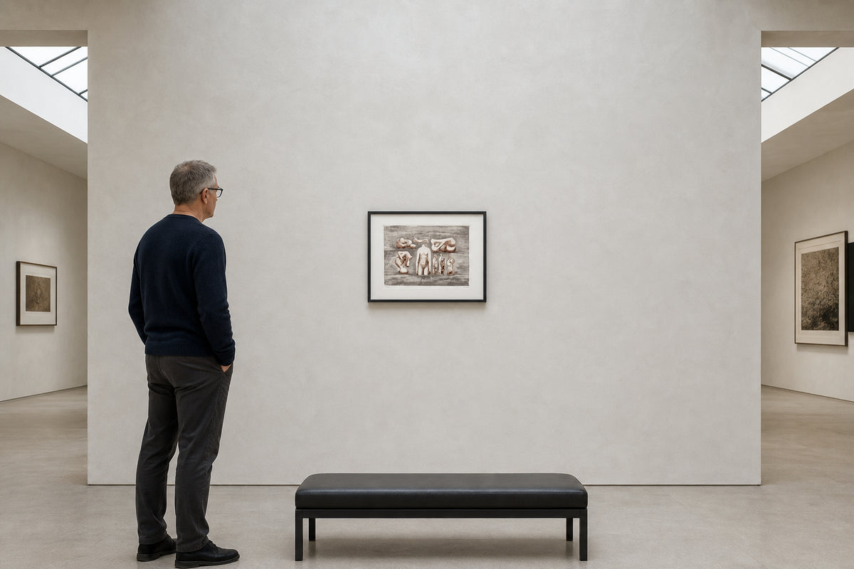 Abstract Human Figure Studies on Grey - shown to scale