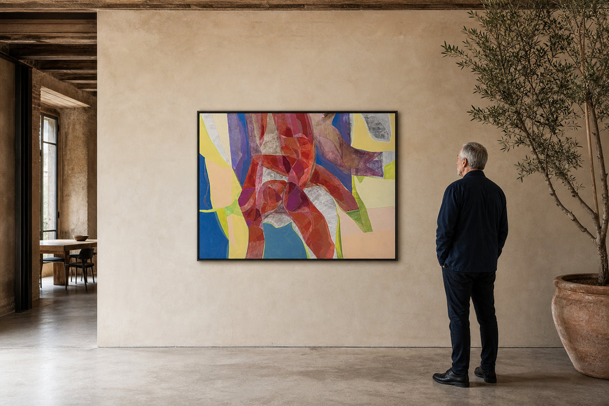 Abstract Fragmented Figure in Red - shown to scale