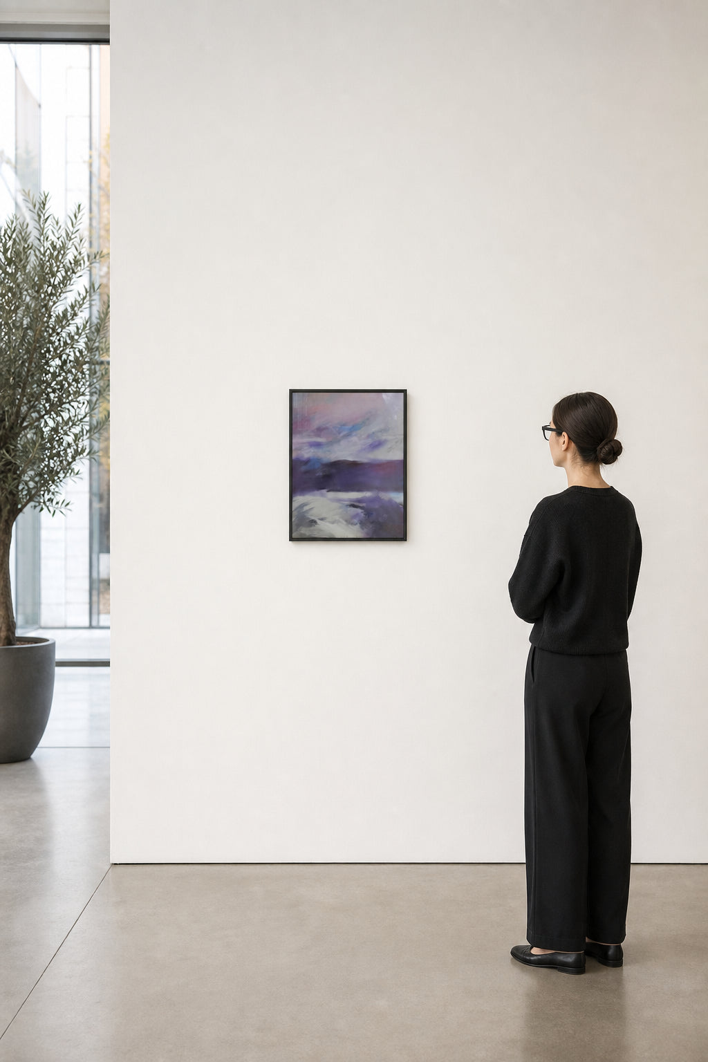 Abstract Purple Landscape with Sky - shown to scale