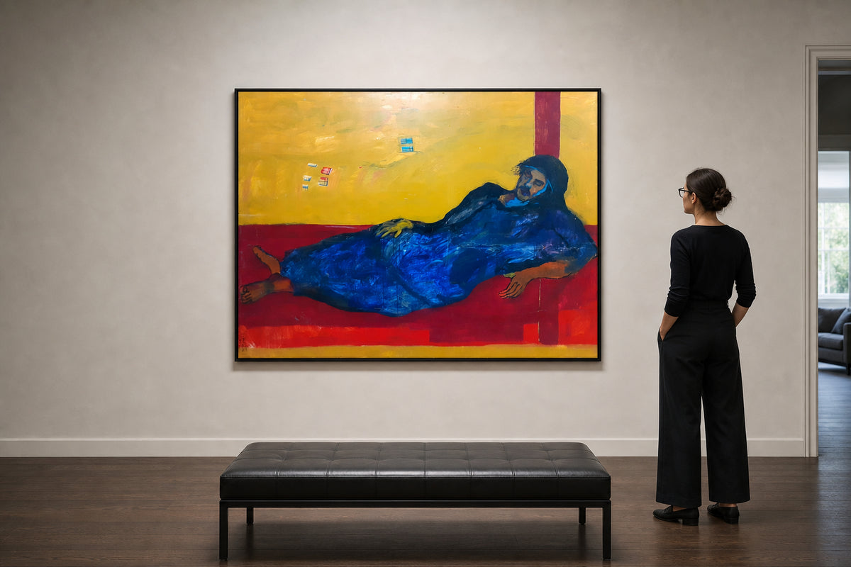 Reclining Figure in Blue Robe - shown to scale