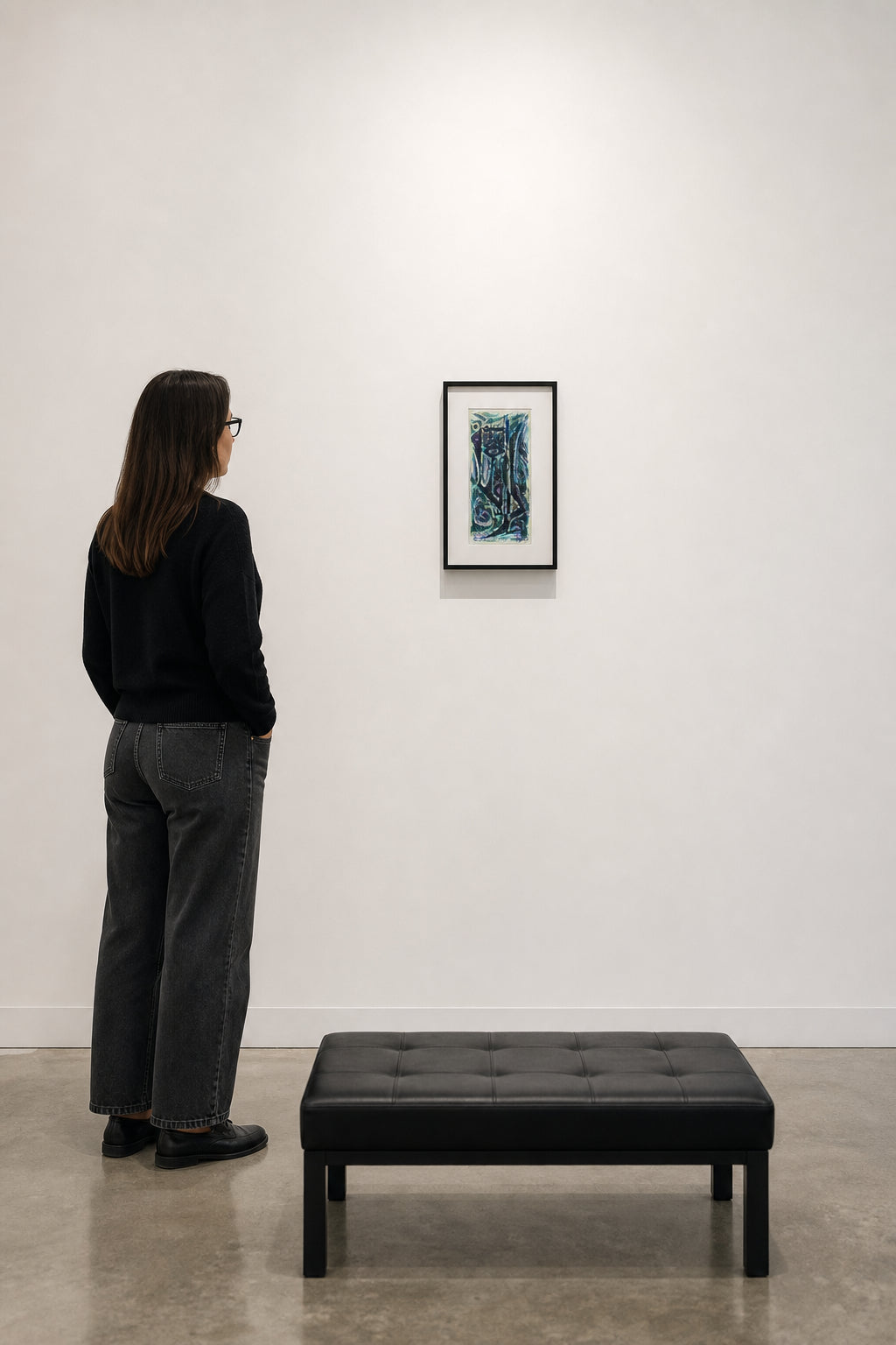 Abstract Figure in Green and Blue - shown to scale