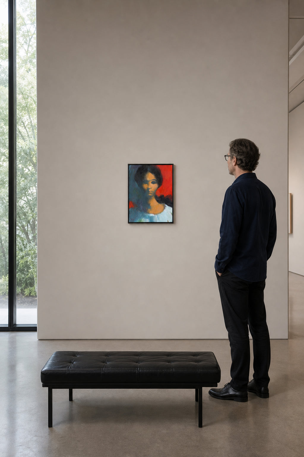 Portrait of a Young Woman - shown to scale
