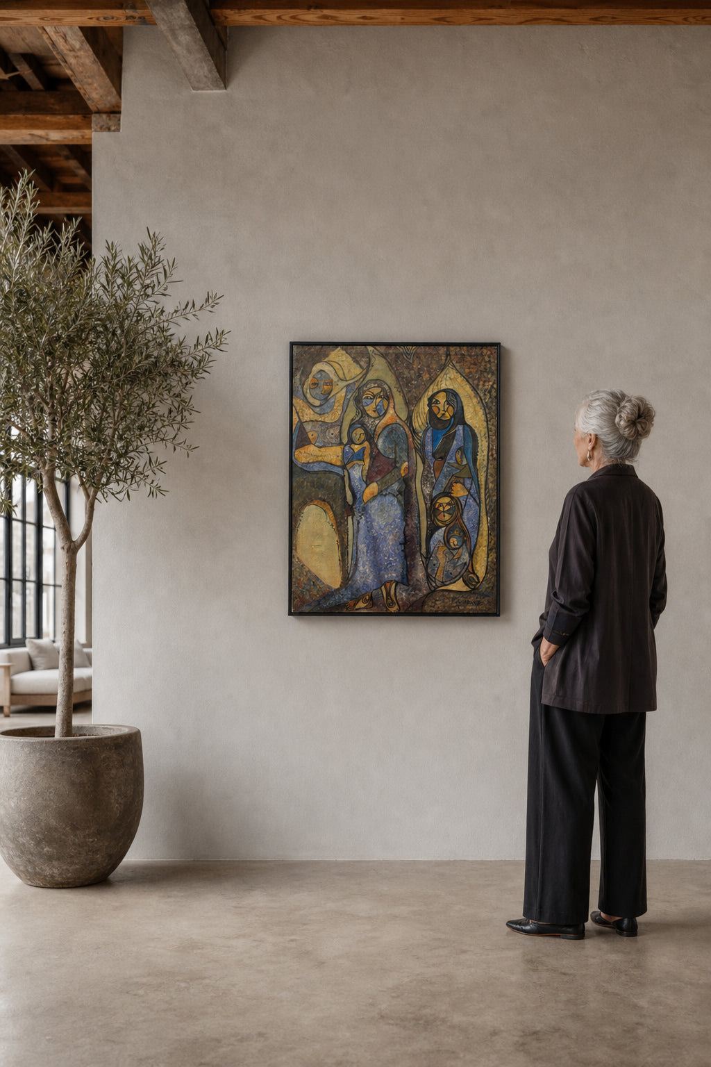 Three Women with Children Figures - shown to scale
