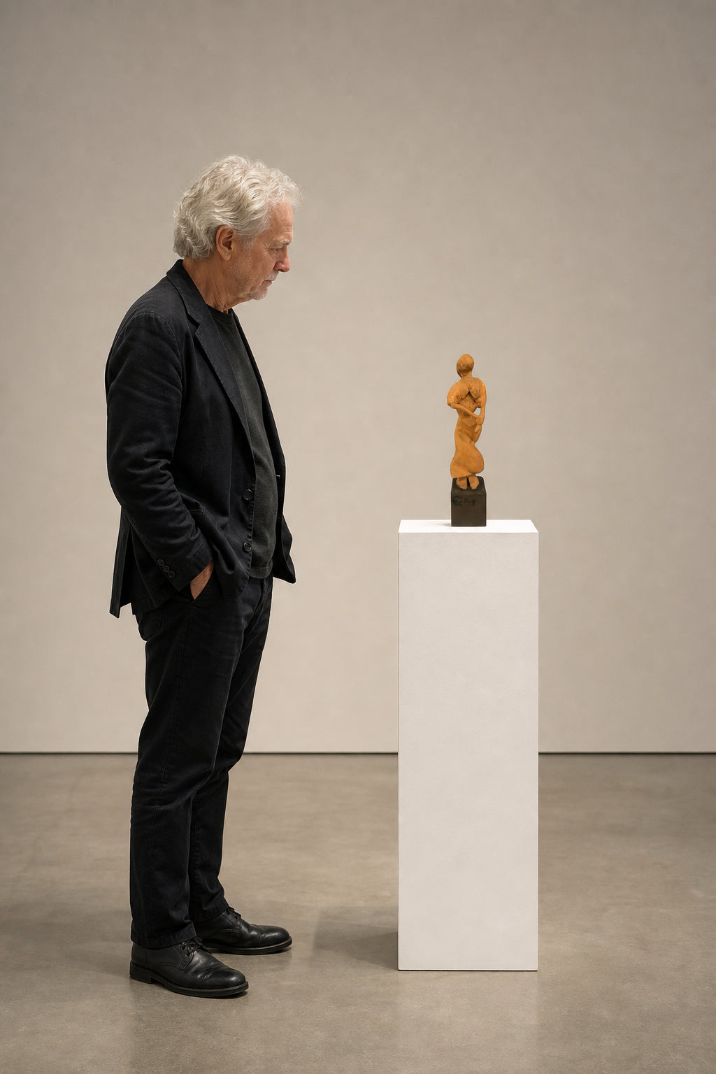 Standing Female Figure Terracotta Sculpture - shown to scale