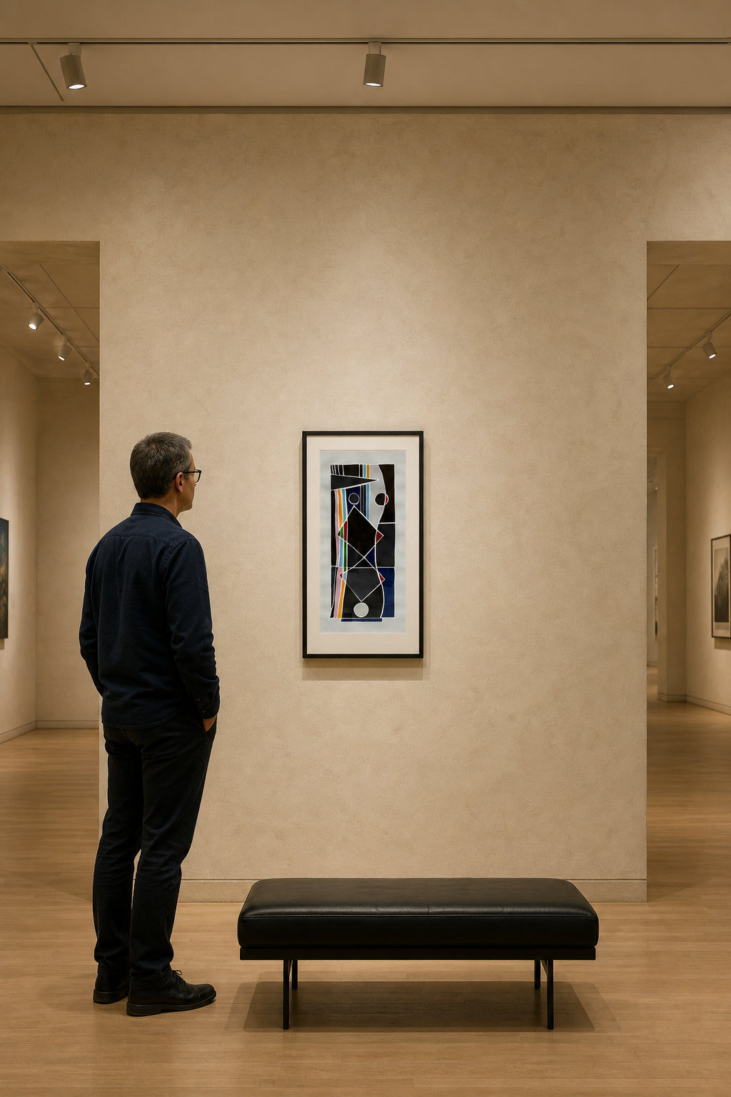 Abstract Geometric Shapes Black Colour - shown to scale