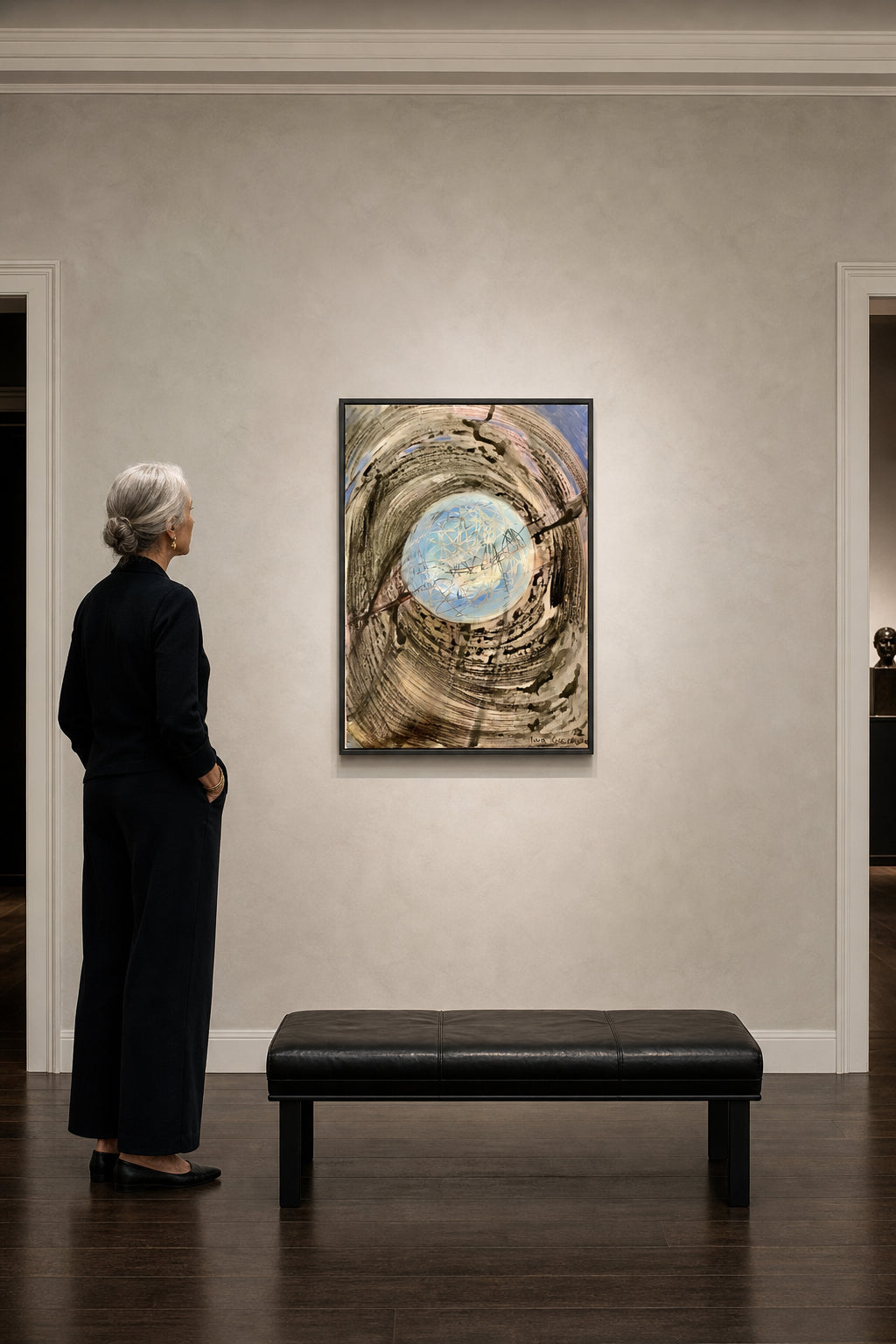 Circular Vortex with Blue Sphere - shown to scale
