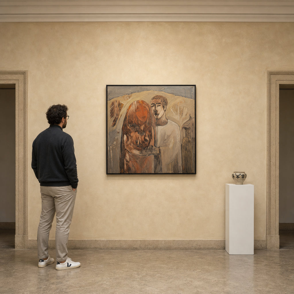 Man and Woman Standing Together - shown to scale