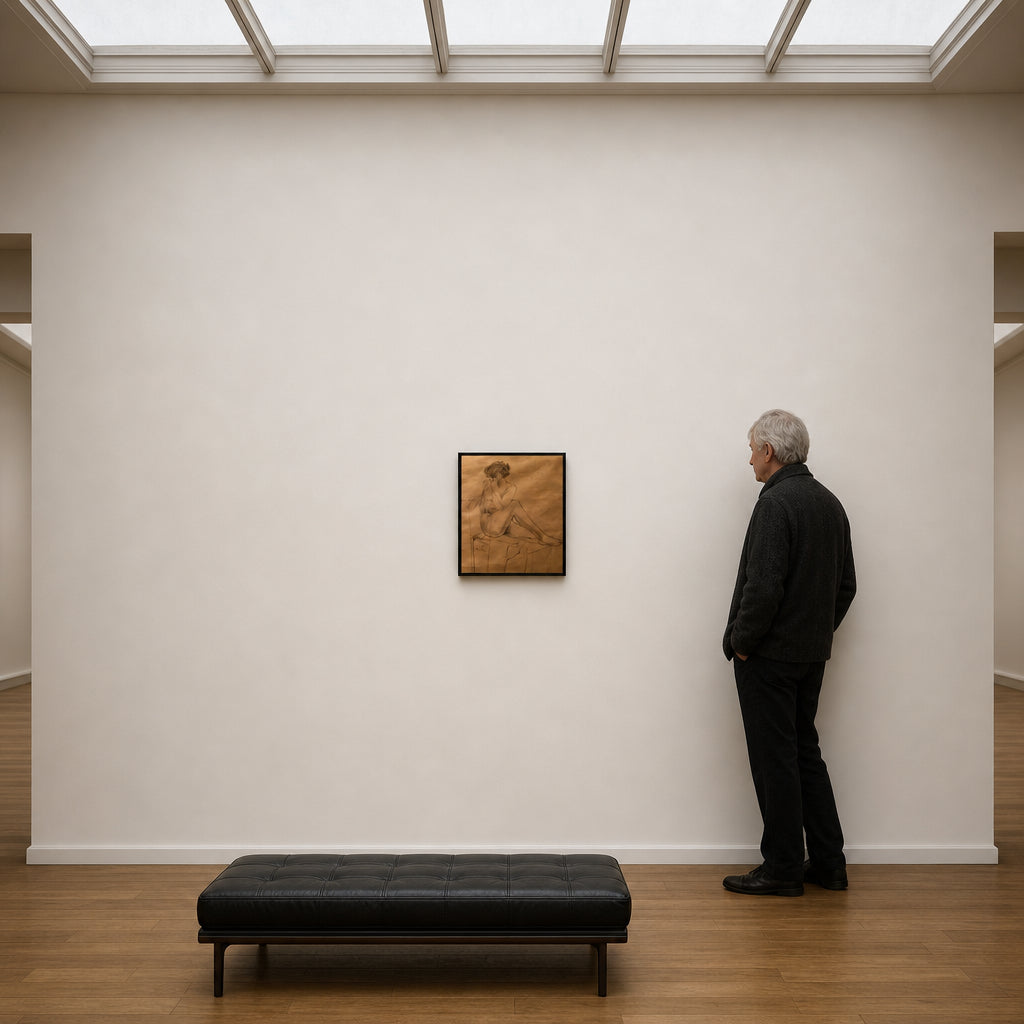 Seated Nude Figure Viewed From Behind - shown to scale