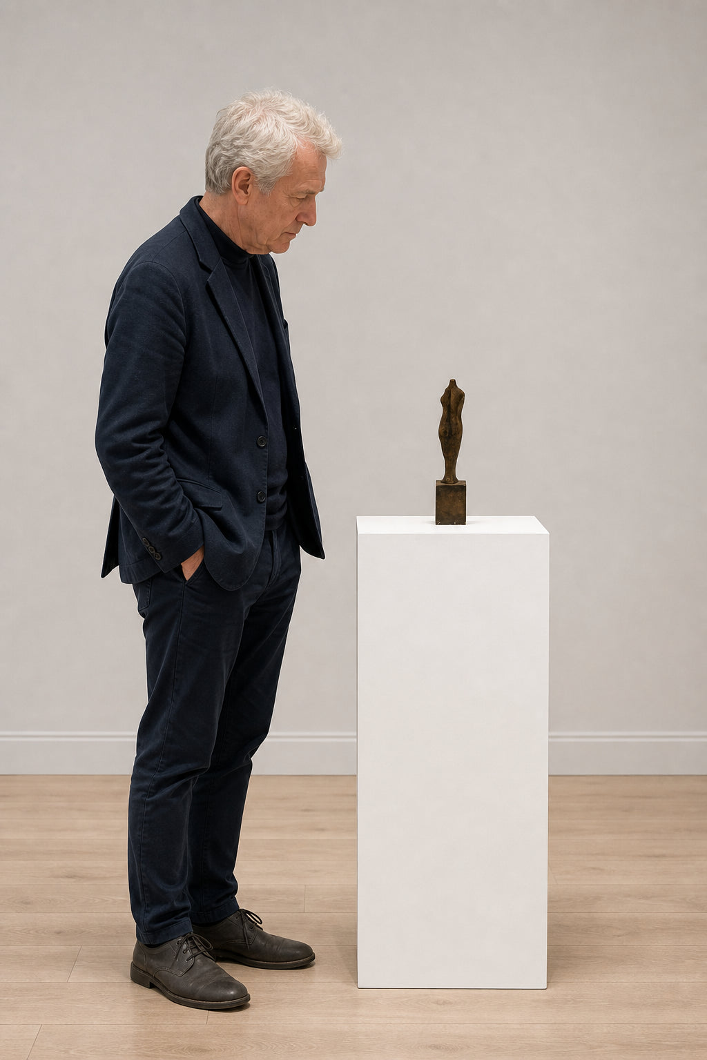 Abstract Female Torso Bronze Sculpture - shown to scale