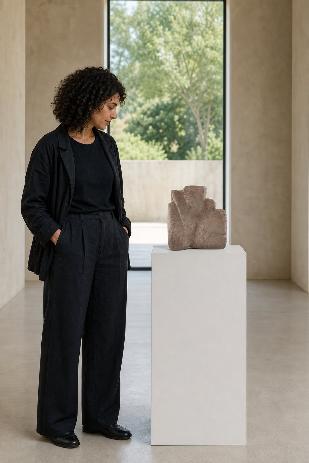 Abstract Stone Figure Sculpture - shown to scale