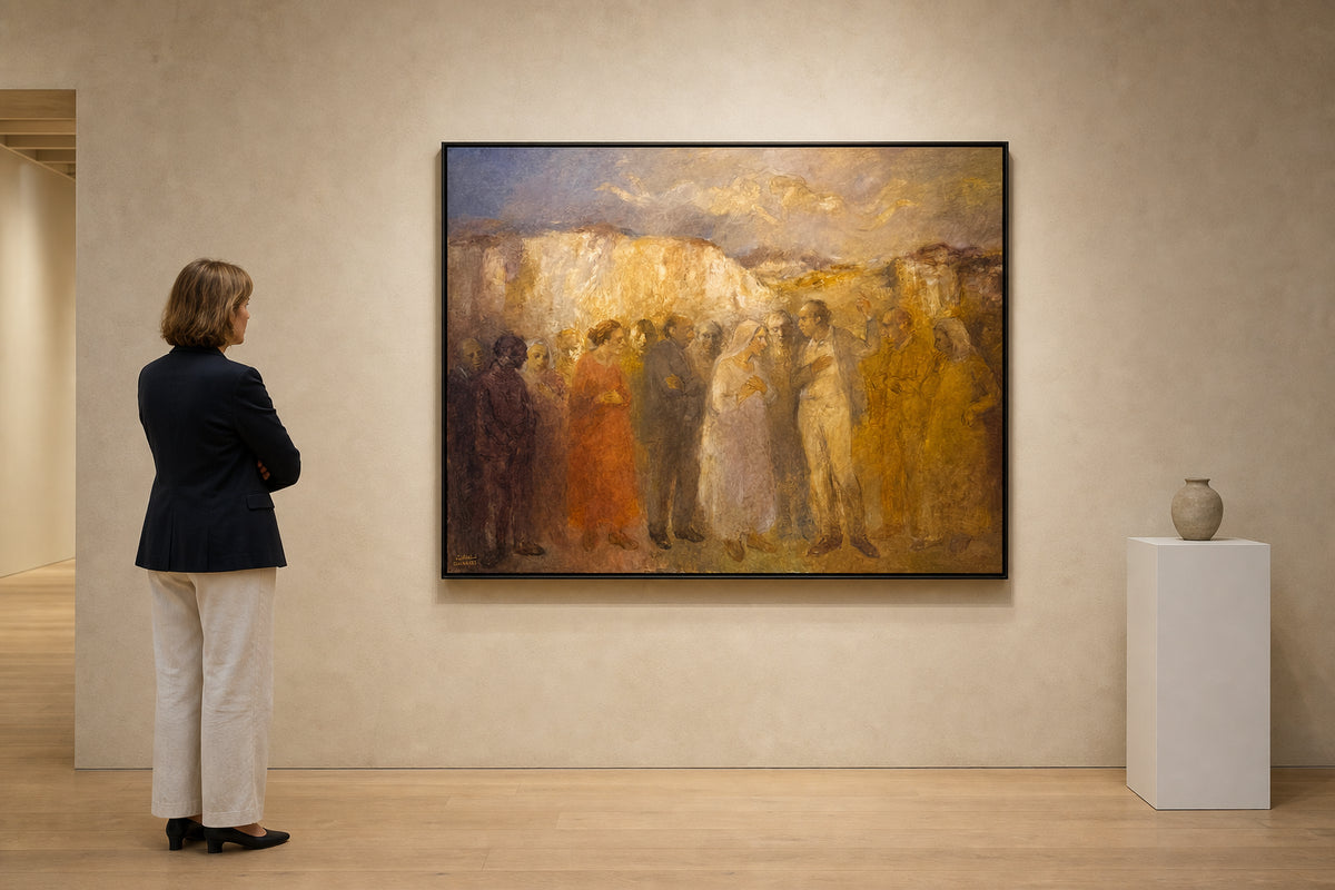 Group of Figures in Landscape - shown to scale