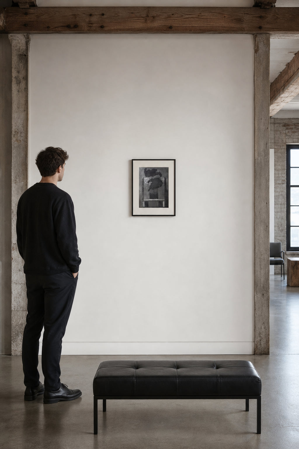 Falling Figure Above Framed Structure - shown to scale
