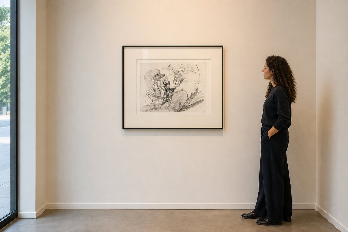 Seated Figure Beside Reclining Nude - shown to scale