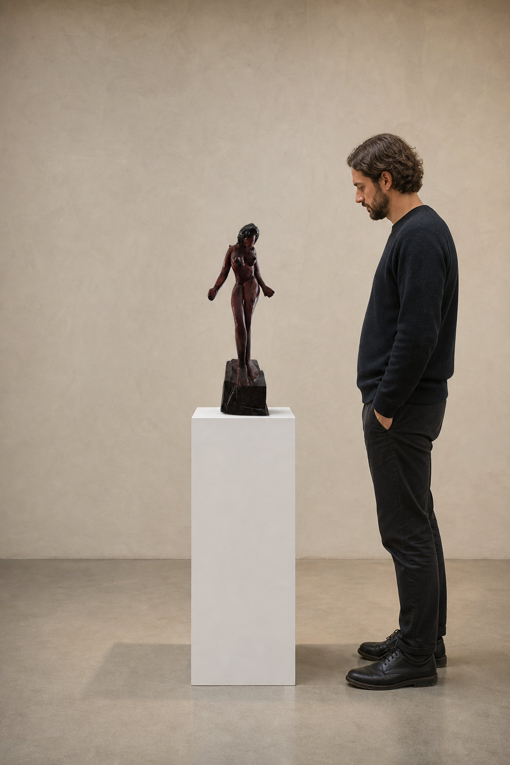 Standing Female Nude Figure Sculpture - shown to scale