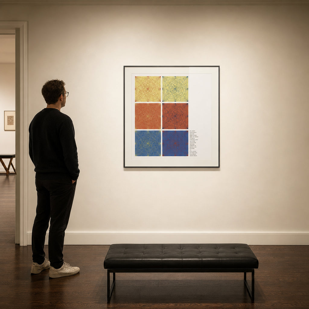 Six Color Grid Line Panels - shown to scale