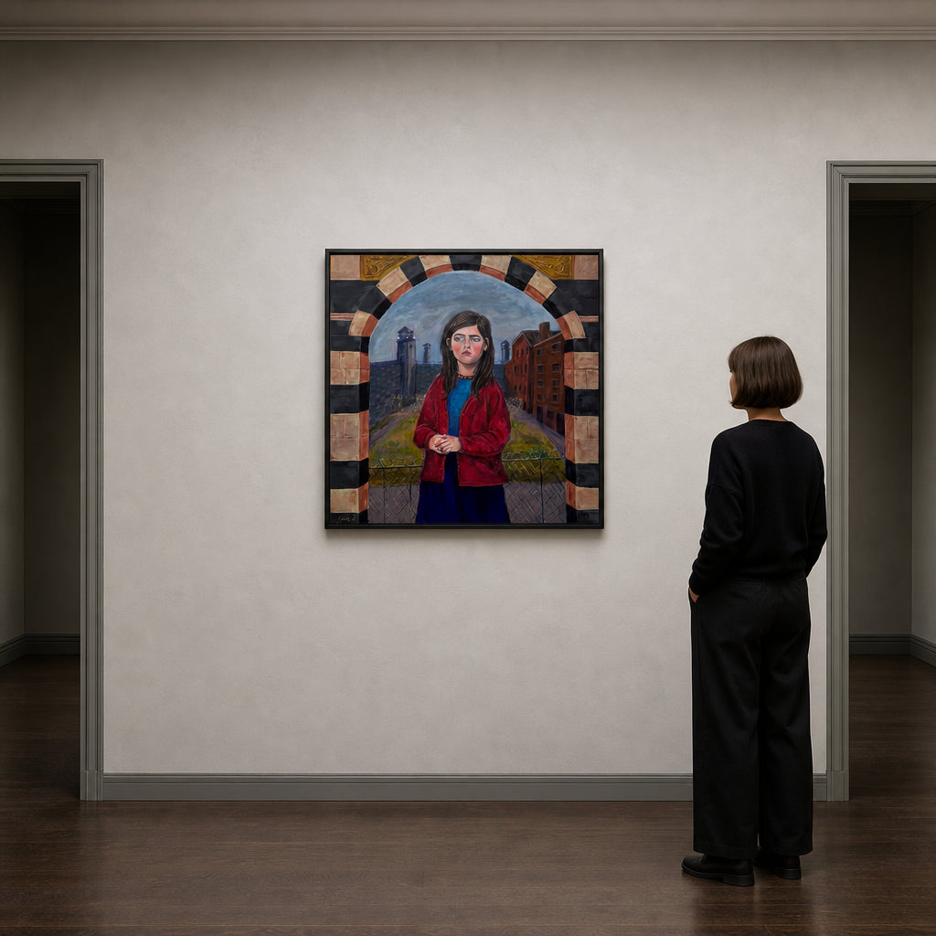 Girl Standing in Stone Arch Doorway - shown to scale