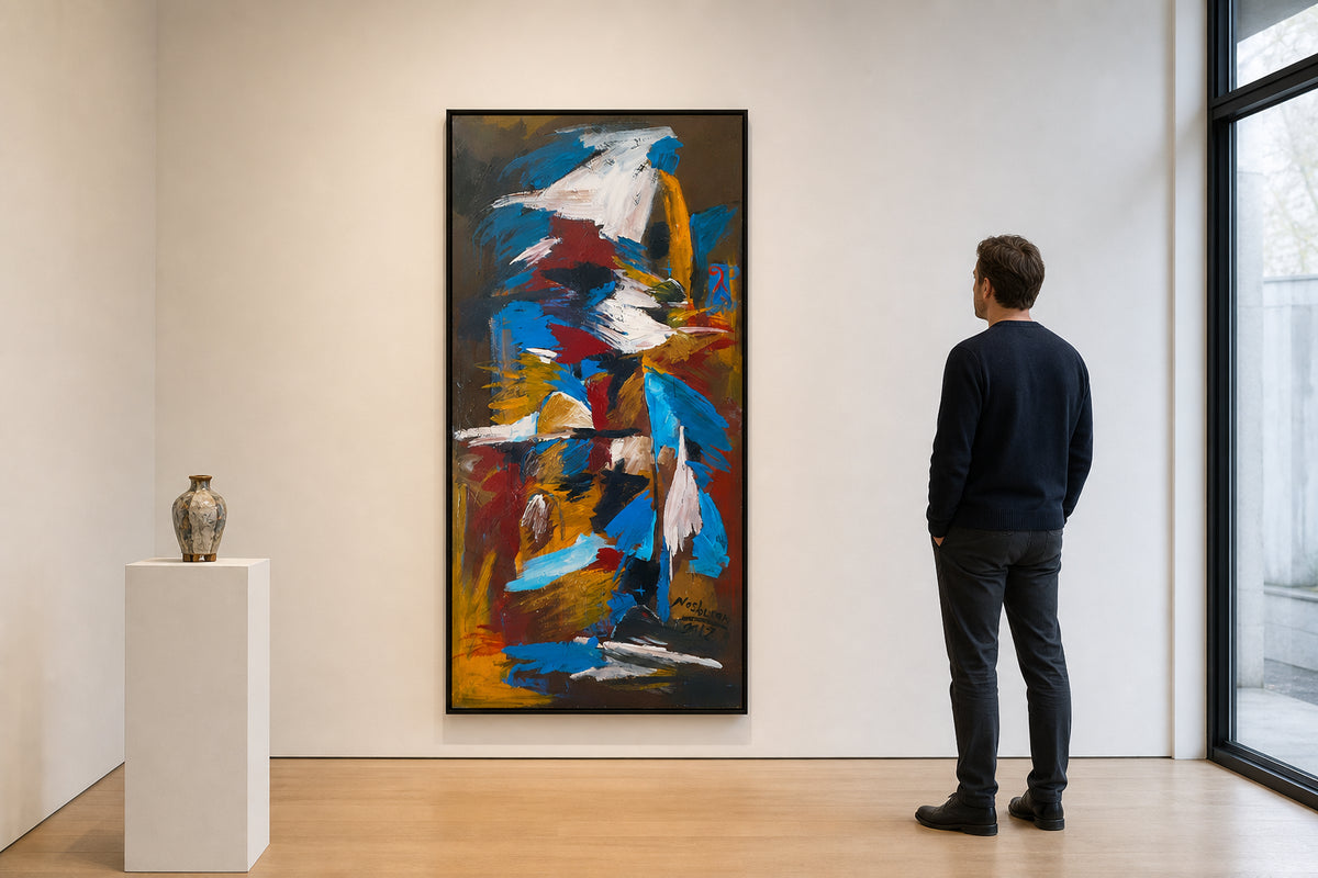 Abstract Figure in Bold Colors - shown to scale